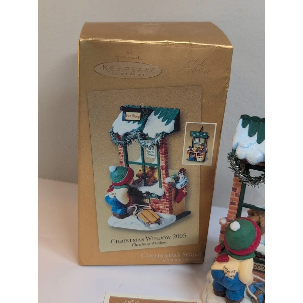 CHARMING 2005 HALLMARK KEEPSAKE 3RD IN‎ CHRISTMAS WINDOW SERIES BOY W PUPPY DOG